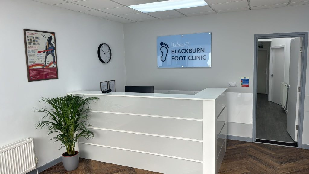 The reception area at Blackburn Foot Clinic
